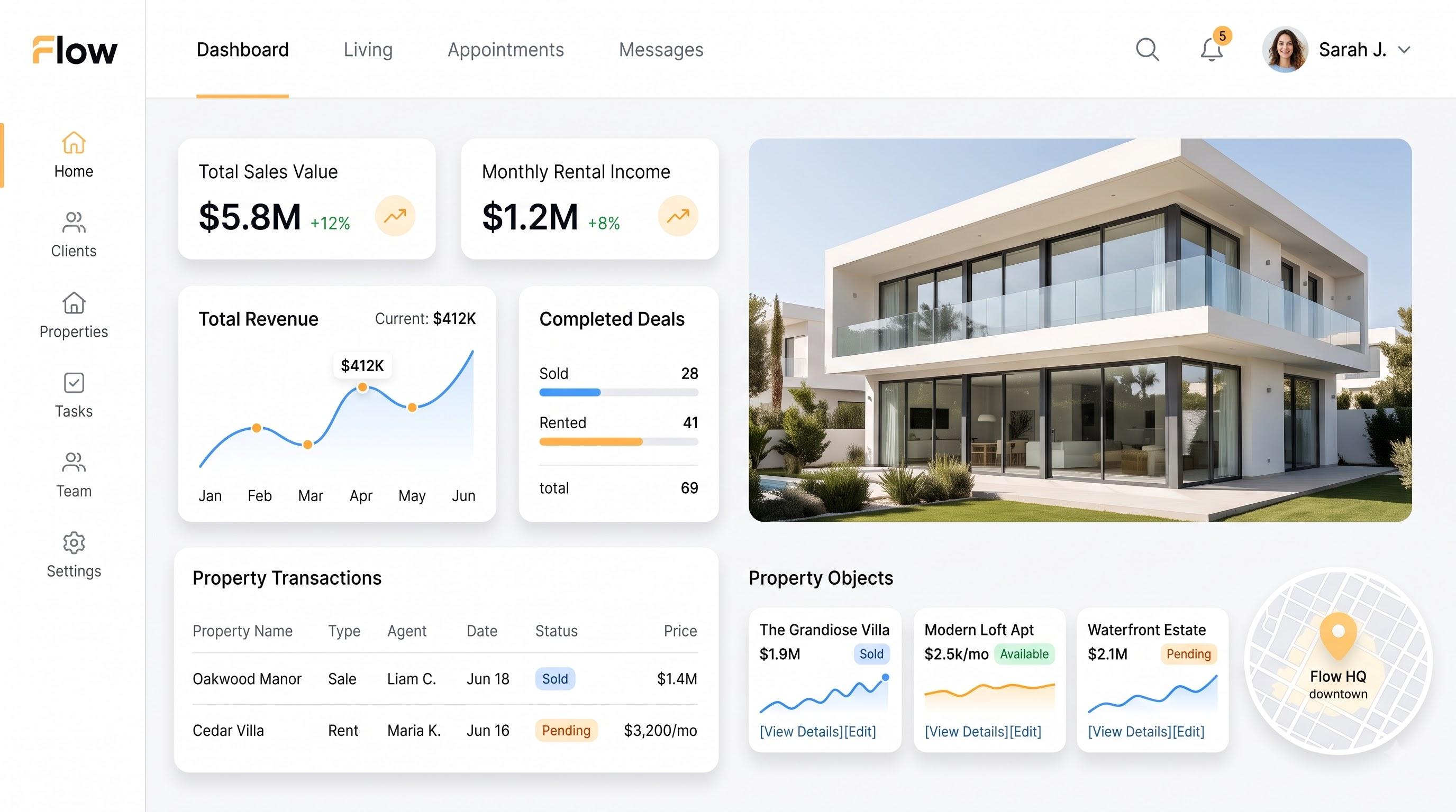 Real Estate software interface