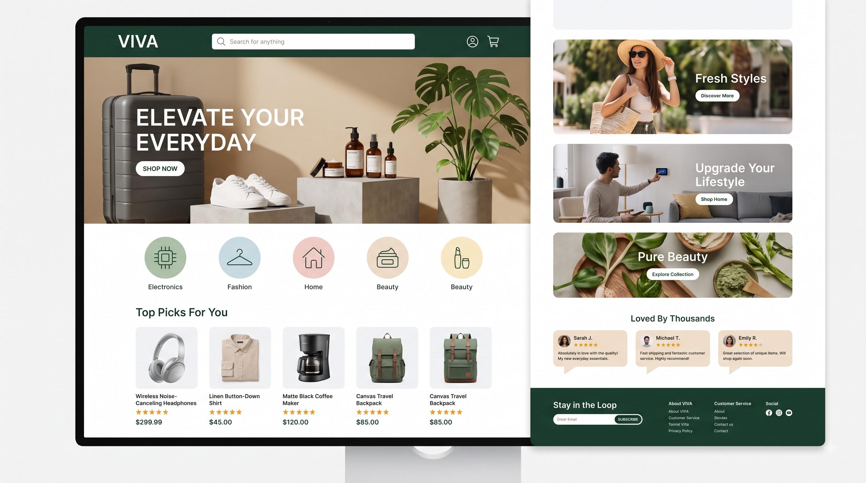Custom storefronts interface
