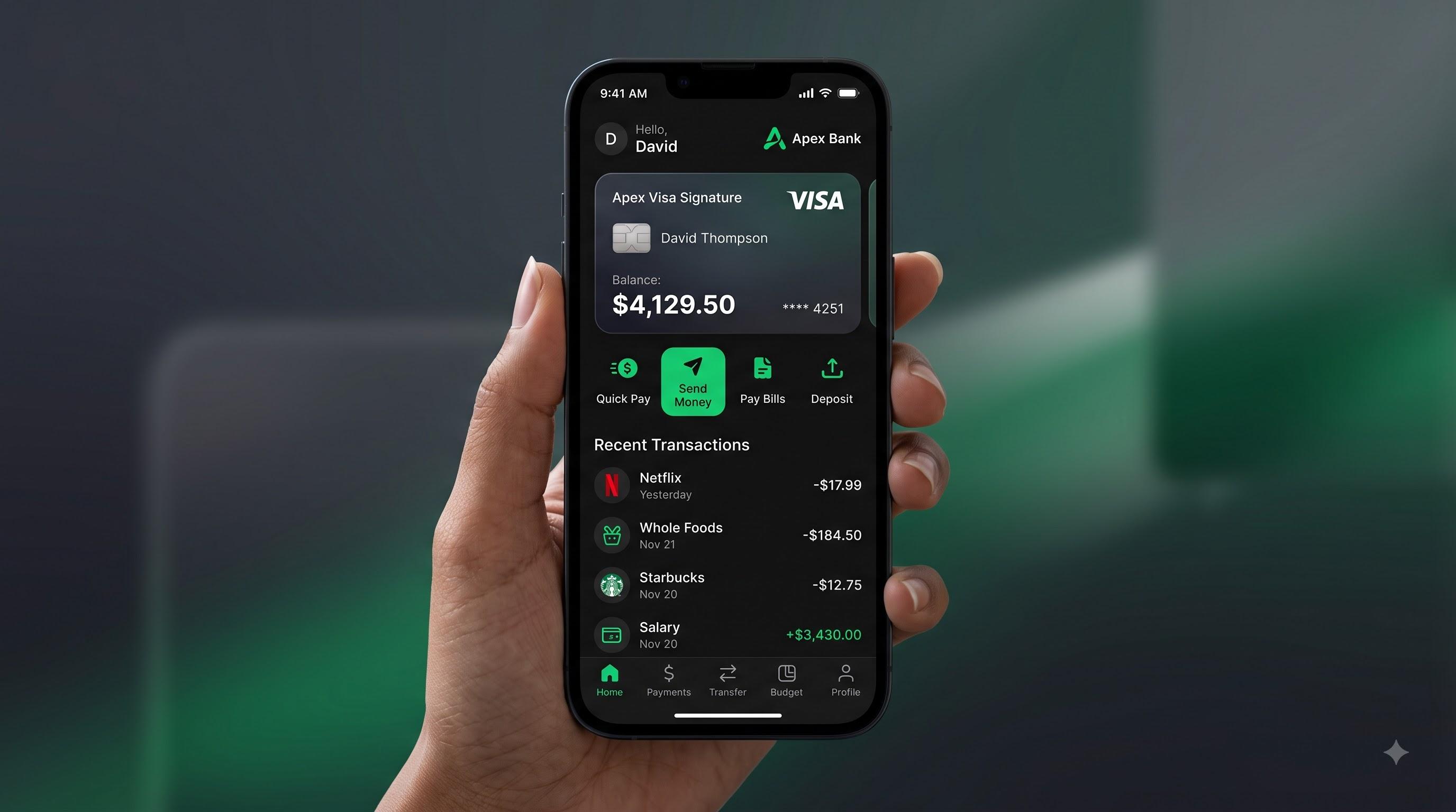 FinTech software interface